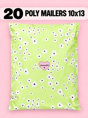 20 wild flower print polymailers 10x13